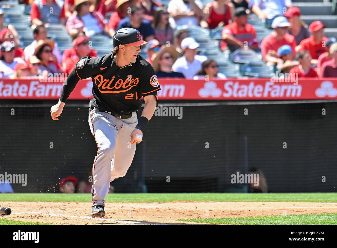 April 24, 2022 Baltimore Orioles left fielder Austin Hays (21) during a MLB baseball game