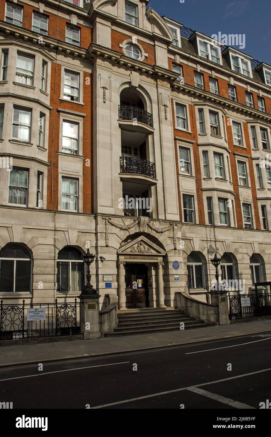 London, UK - March 21, 2022: The historic Bonham Carter House on Gower Street, Camden, Central London.  Now used as a home for nursing and other essen Stock Photo