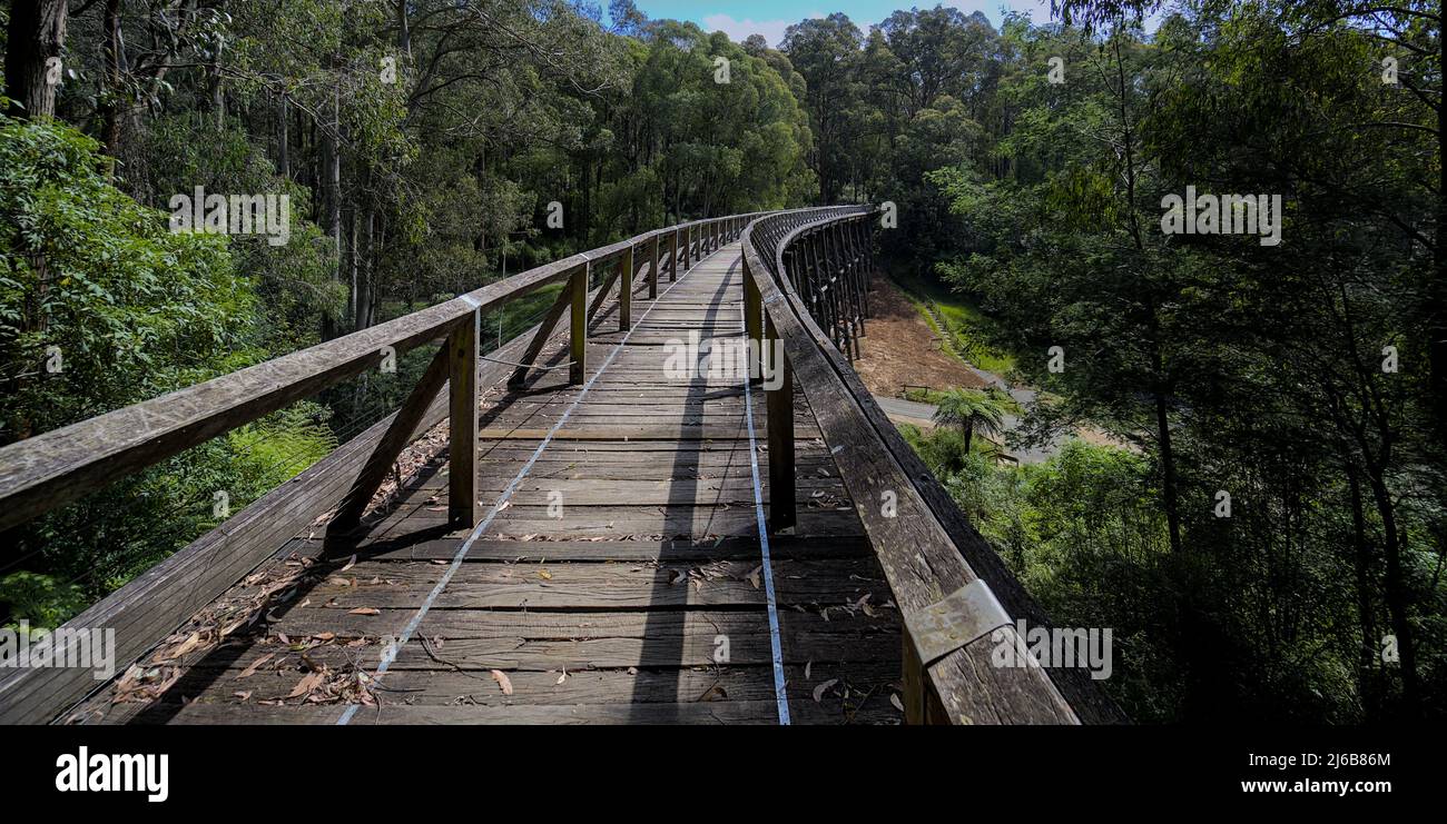 Old wooden trestle bridge hi-res stock photography and images - Alamy