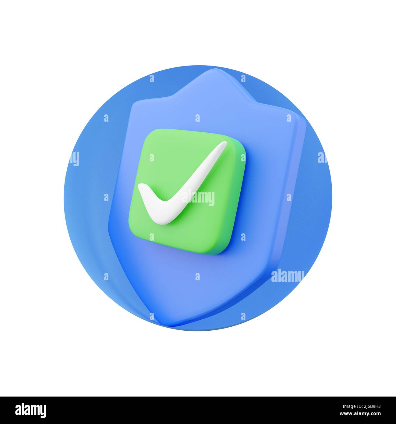 Shield protected icon with check simple 3d illustration. Shield icon 3d ...