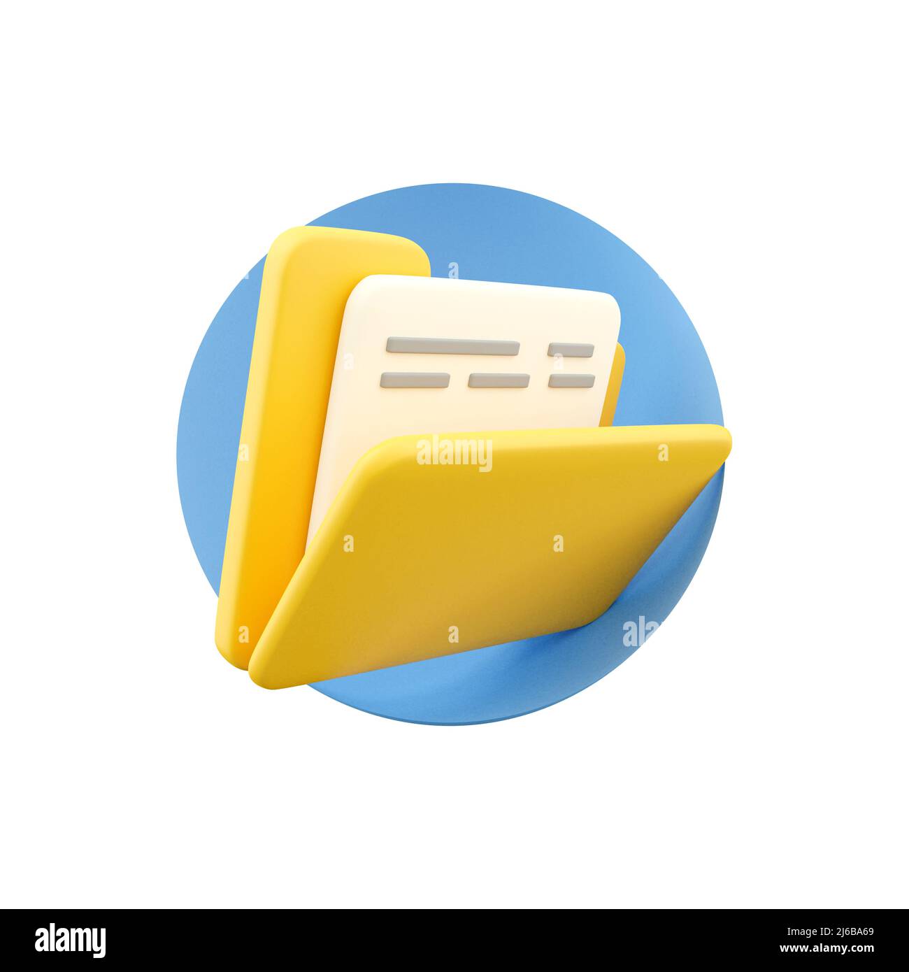3d render folder icon on white background. 3d rendering folder icon ...