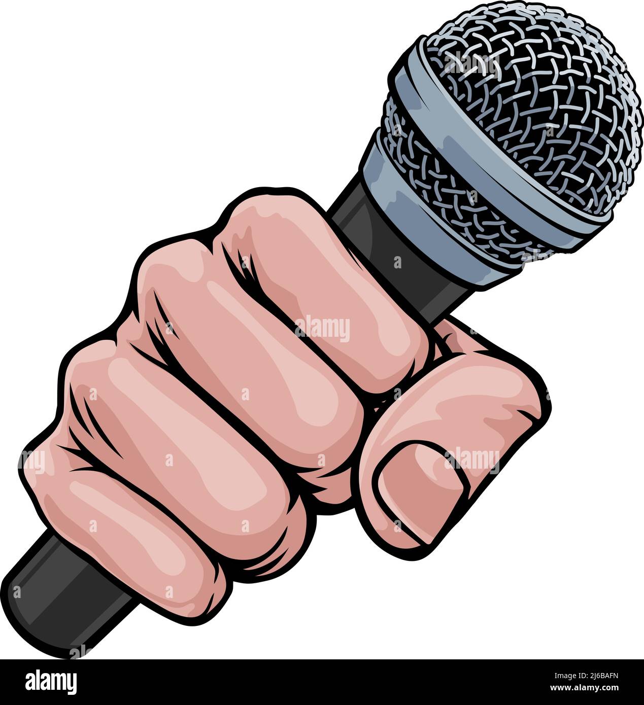 Microphone Fist Hand Comic Book Pop Art Cartoon Stock Vector Image & Art -  Alamy