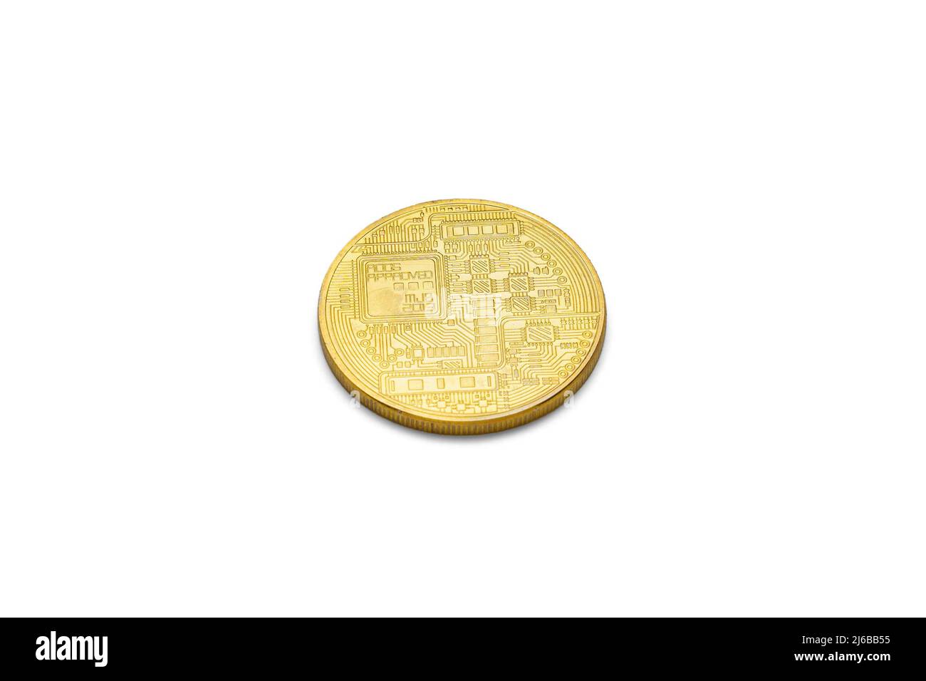 Gold bitcoin coin, reverse side Stock Photo - Alamy