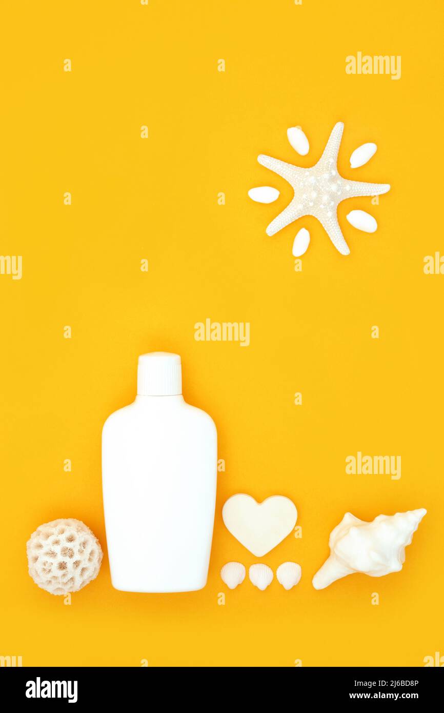 Natural suntan lotion moisturizer for summer skincare protection with