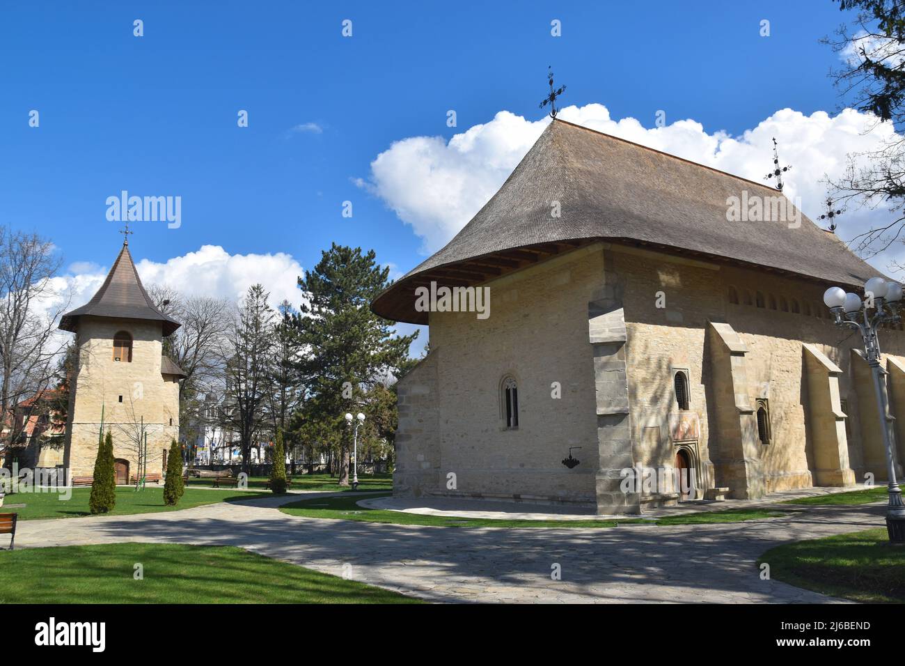 Rădăuți (Radauti) in the Region of Bucovina, Northern Romania: The Bogdana Monastery Stock Photo