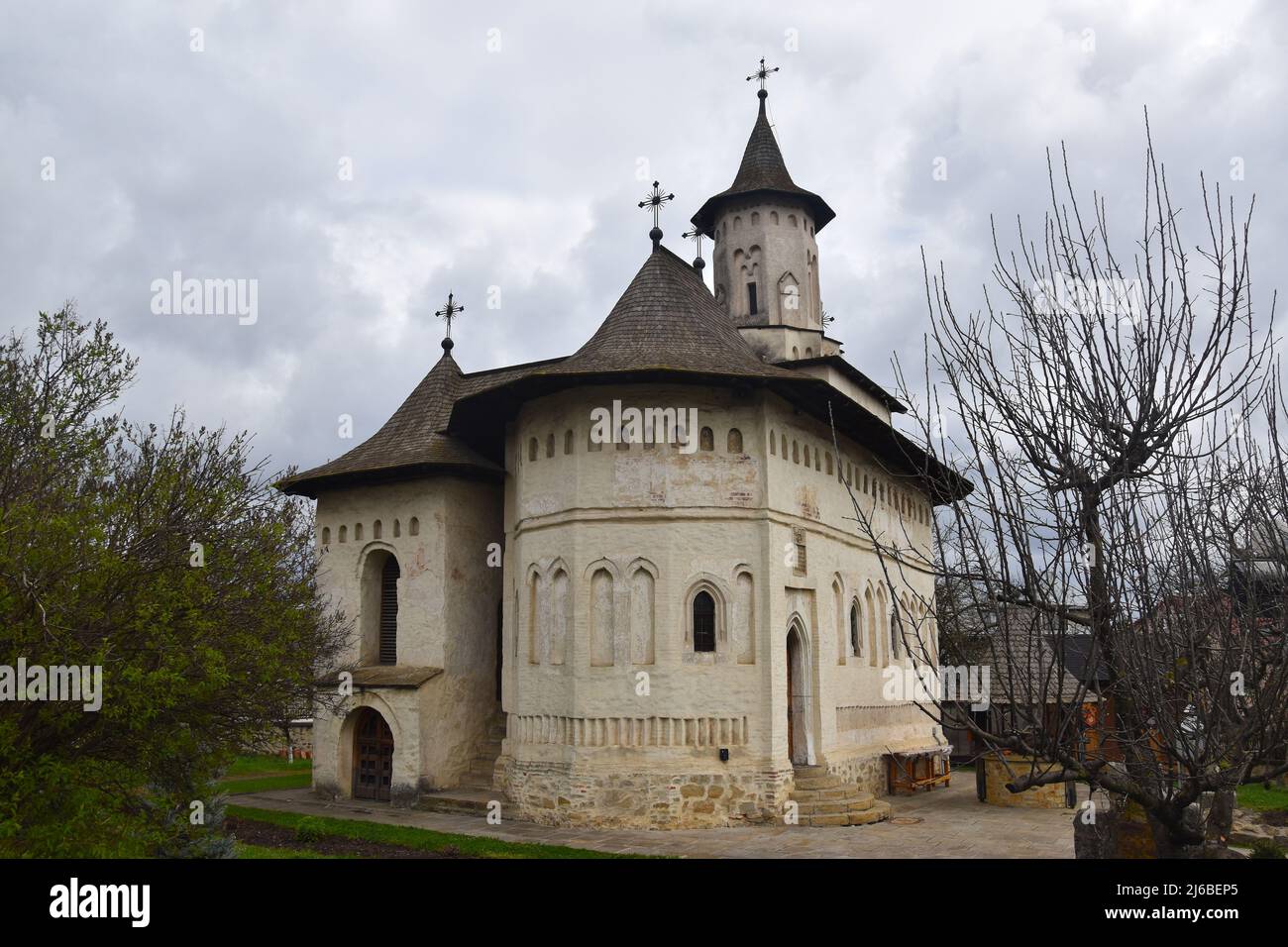 Suceava, a town in Bucovina Region, Romania: old orthodox church Stock Photo