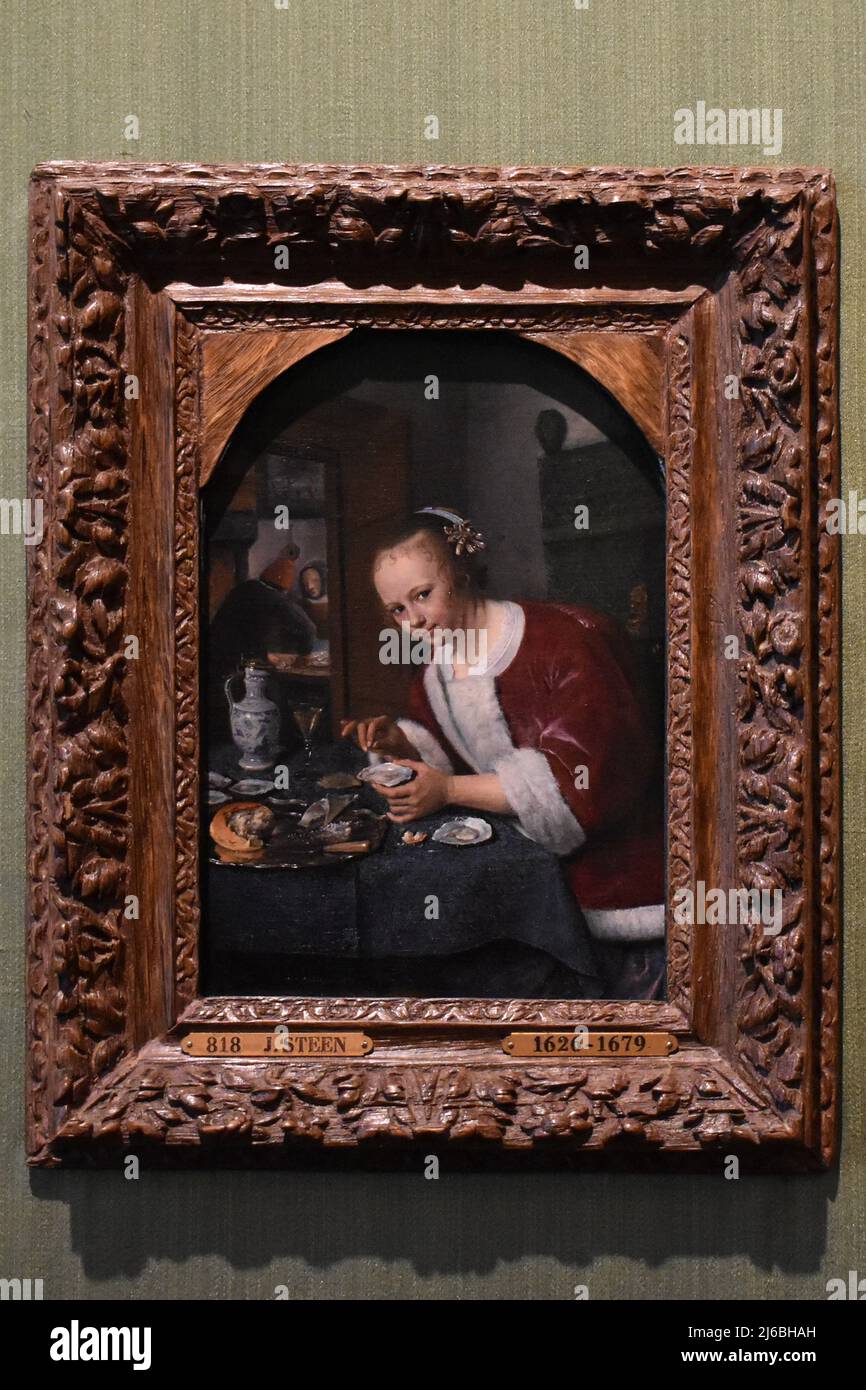 Jan Steen (1625/26-1679). Girl Eating Oysters. 1658-1660 Stock Photo