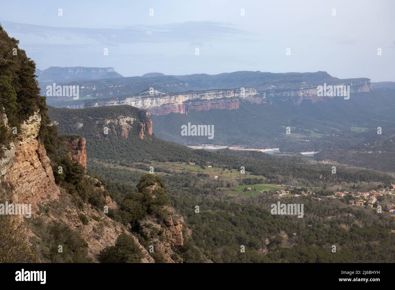 View over Tavertet Cliffs in Osona, Catalonia Stock Photo