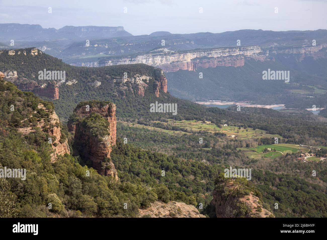View over Tavertet Cliffs in Osona, Catalonia Stock Photo