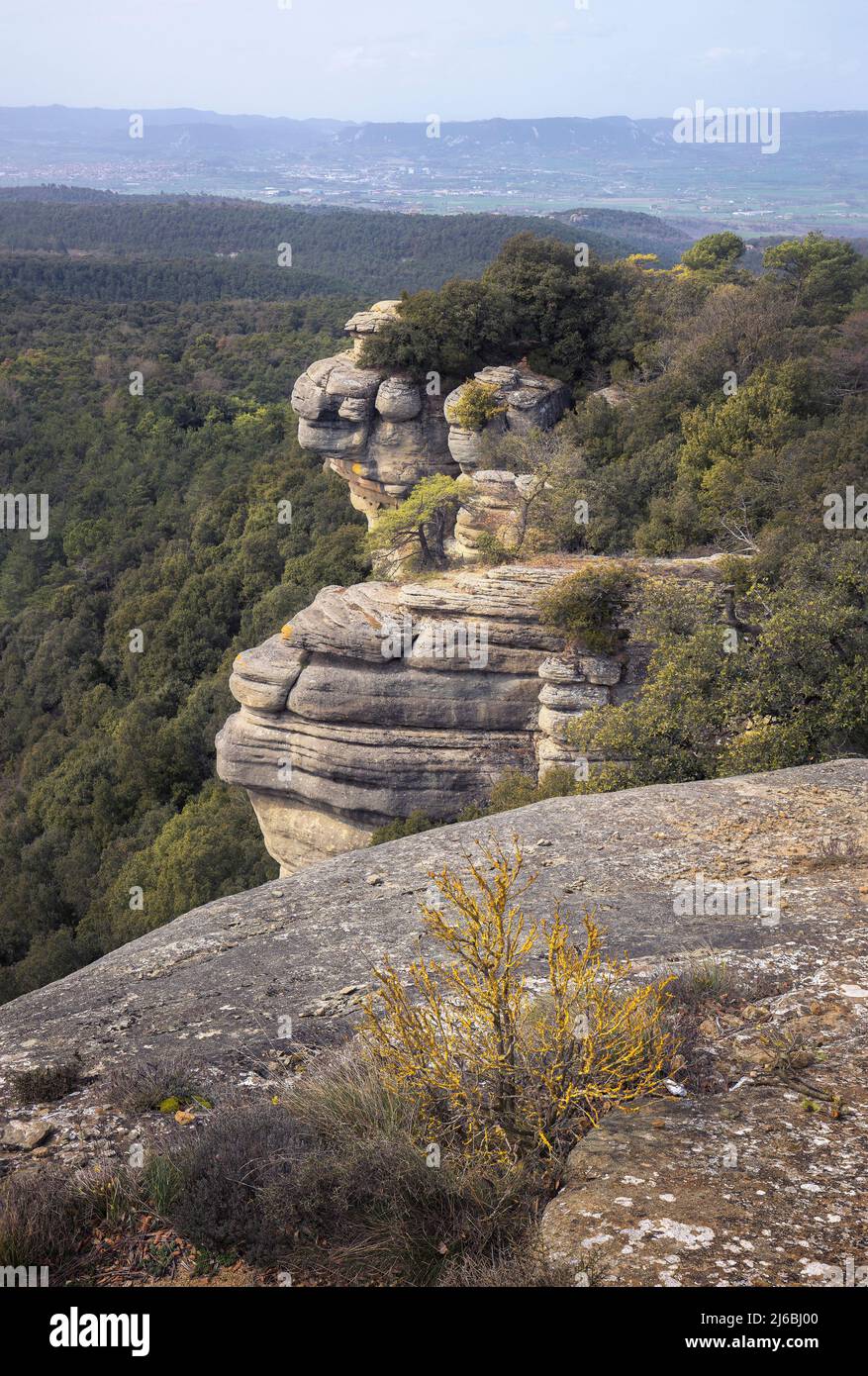 Rocky Landscape in Osona, Catalonia Stock Photo
