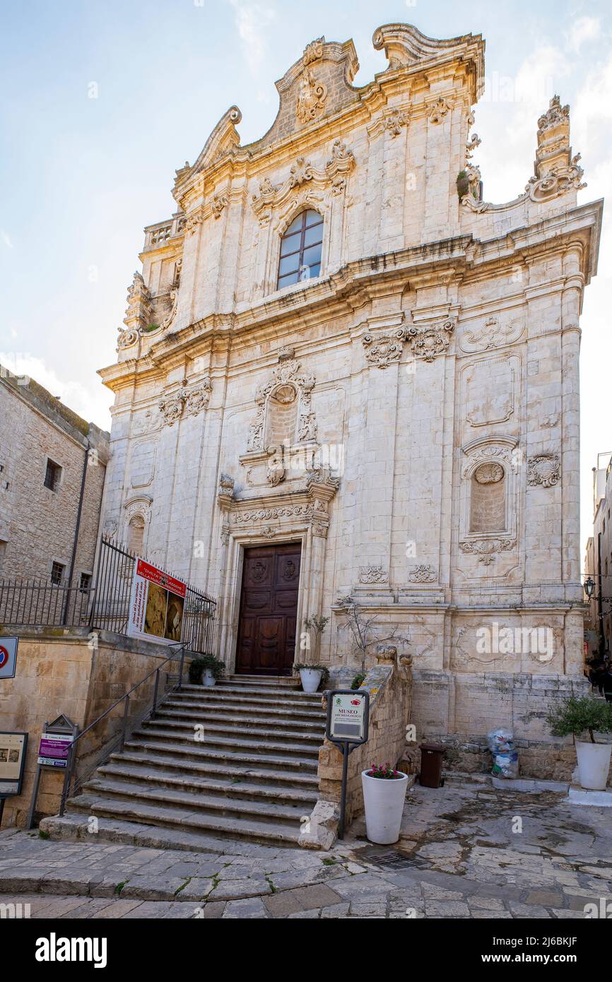 Saint Vito Martyr (Saint Vito Martire) in Ostuni. Cathedral and museum in Ostuni, Puglia, Brindisi, Italy. The church of San Vito Martire (built betw Stock Photo