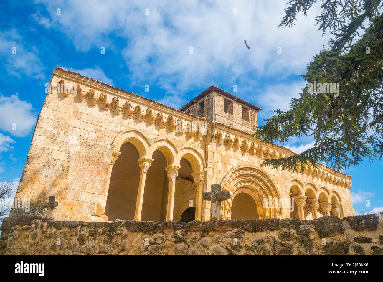 Romanesque church. Sotosalbos, Segovia province, Castilla Leon, Spain. Stock Photo