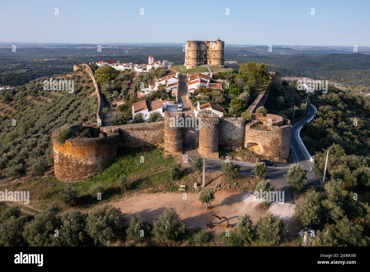 Castle of Evoramonte or Castelo de Évoramonte, Evoramonte, Portugal Stock Photo