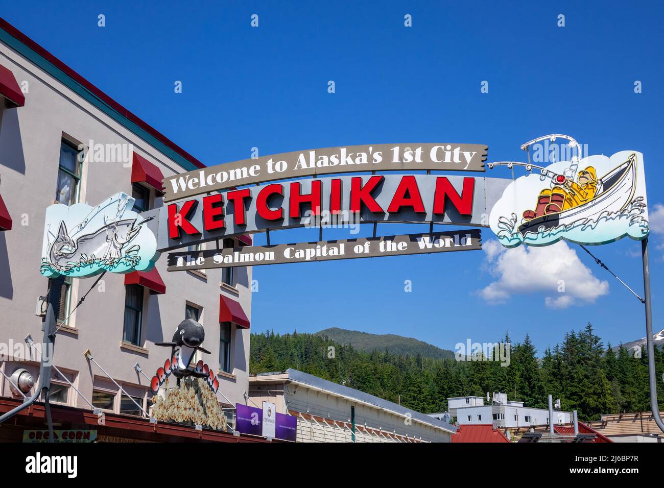 Welcome To Ketchikan Sign In The Downtown Ketchikan Alaska, A Popular ...