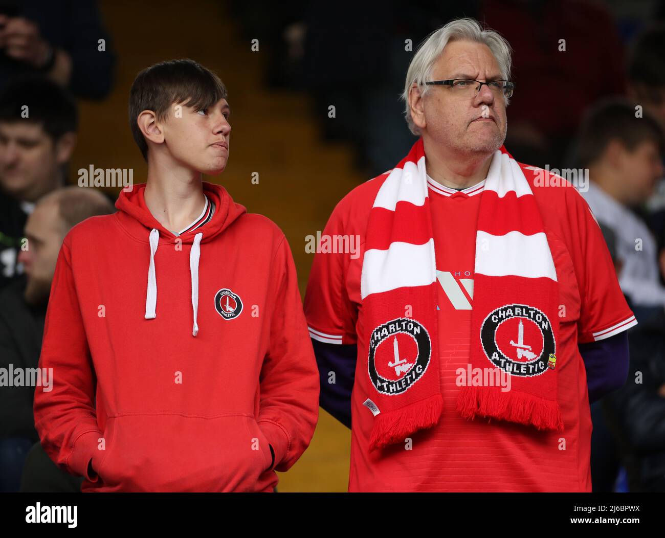 Charlton athletic fans in the stands at portman road hires stock
