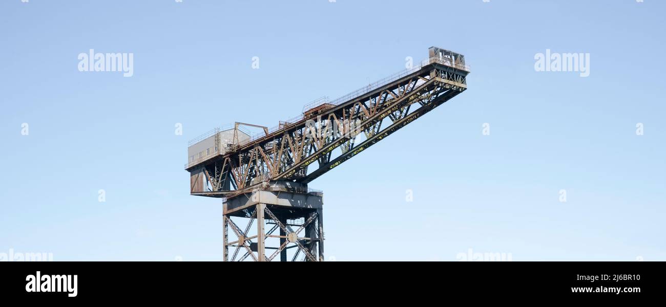 Shipbuilding crane in historical Finnieston area Glasgow Scotland Stock Photo