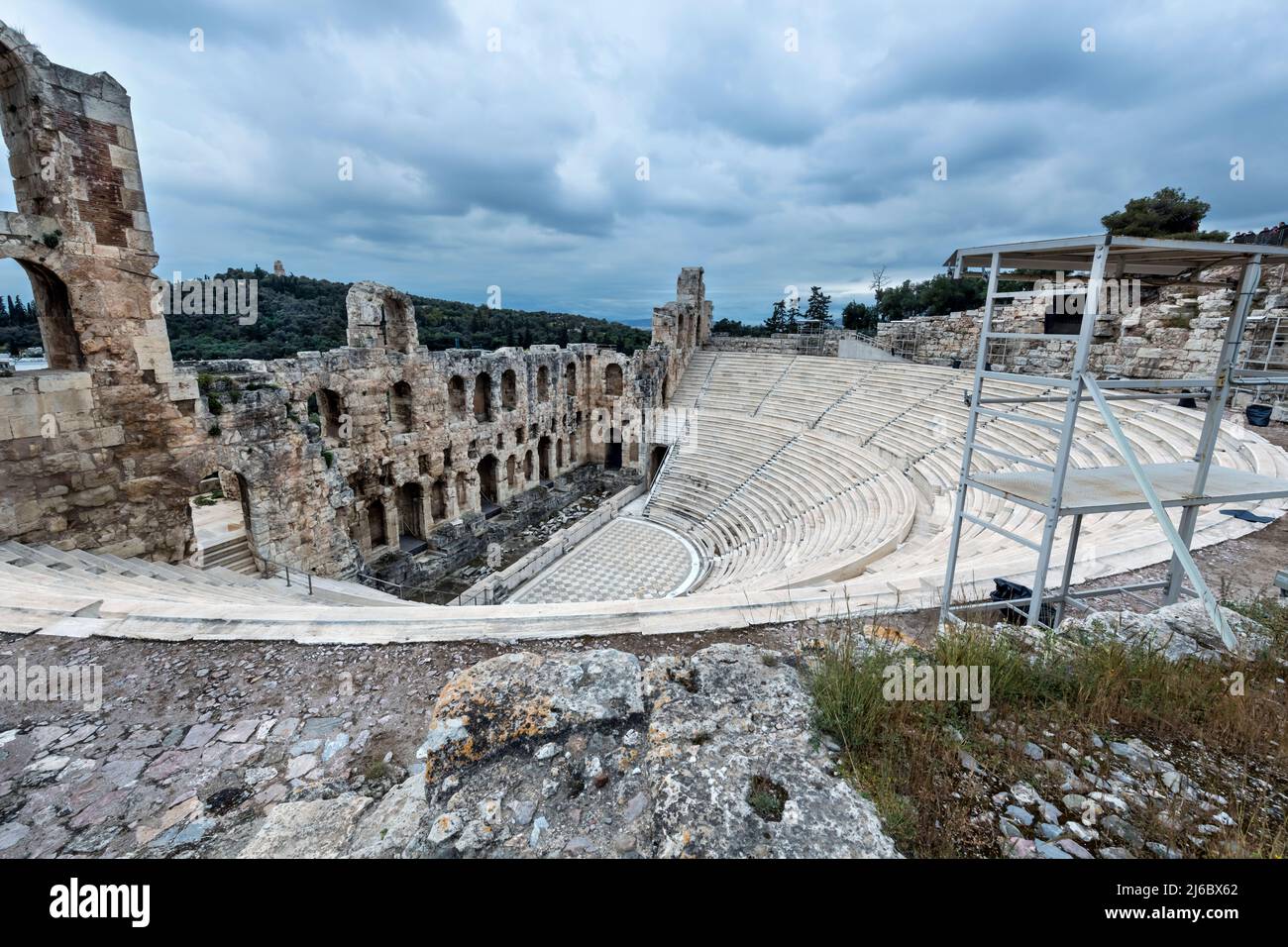 Athens, Acropolis, theatre of Dionysus Stock Photo