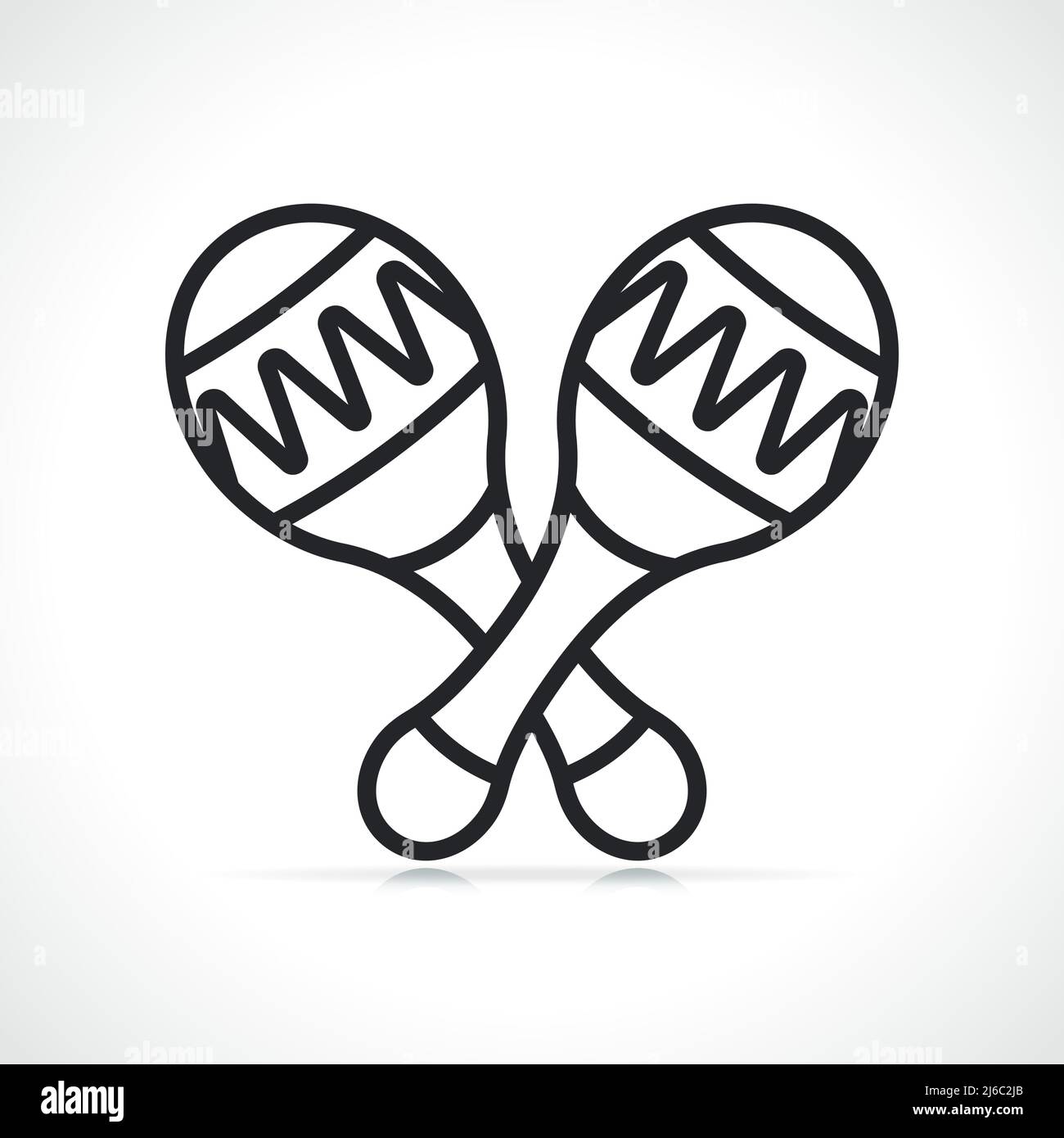 mexican maracas instrument thin line icon isolated Stock Vector Image