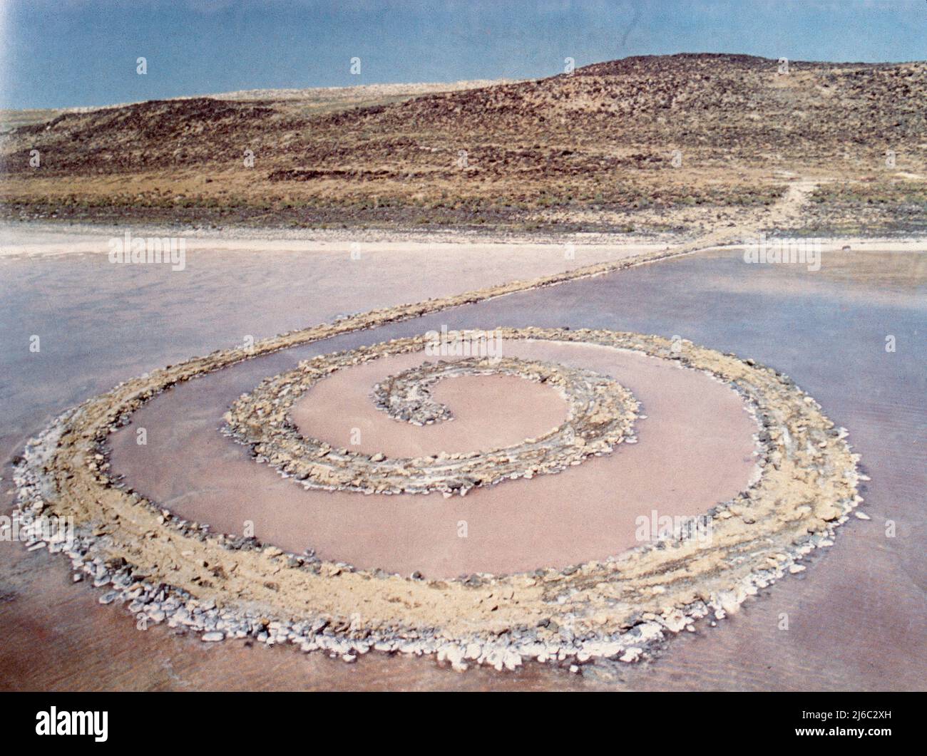 Spiral jetty, artwork by American artist Robert Smithson, 1970 Stock Photo