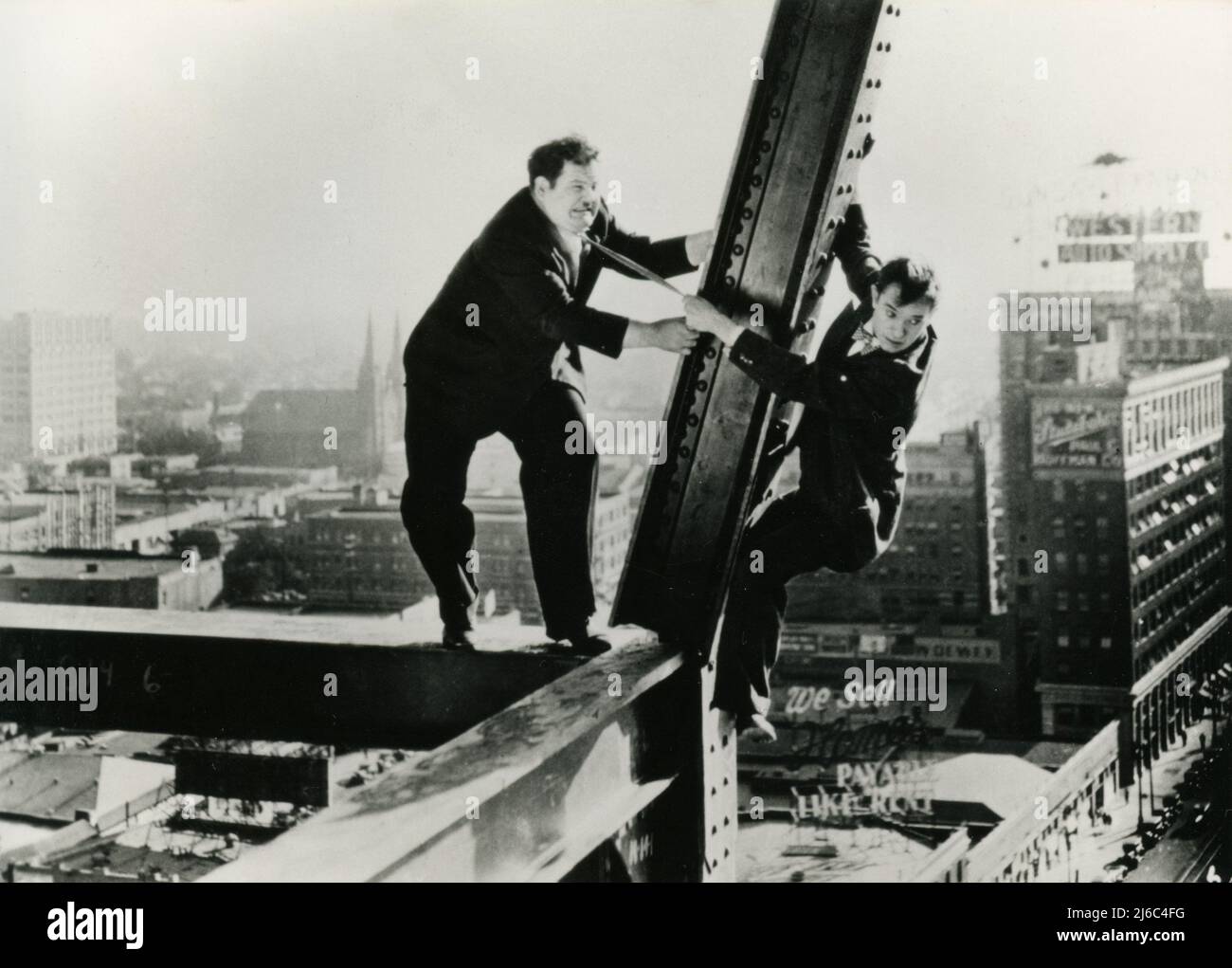 Comedy duo English actor Stan Laurel and American actor Oliver Hardy in the  movie Liberty, USA 1929 Stock Photo - Alamy