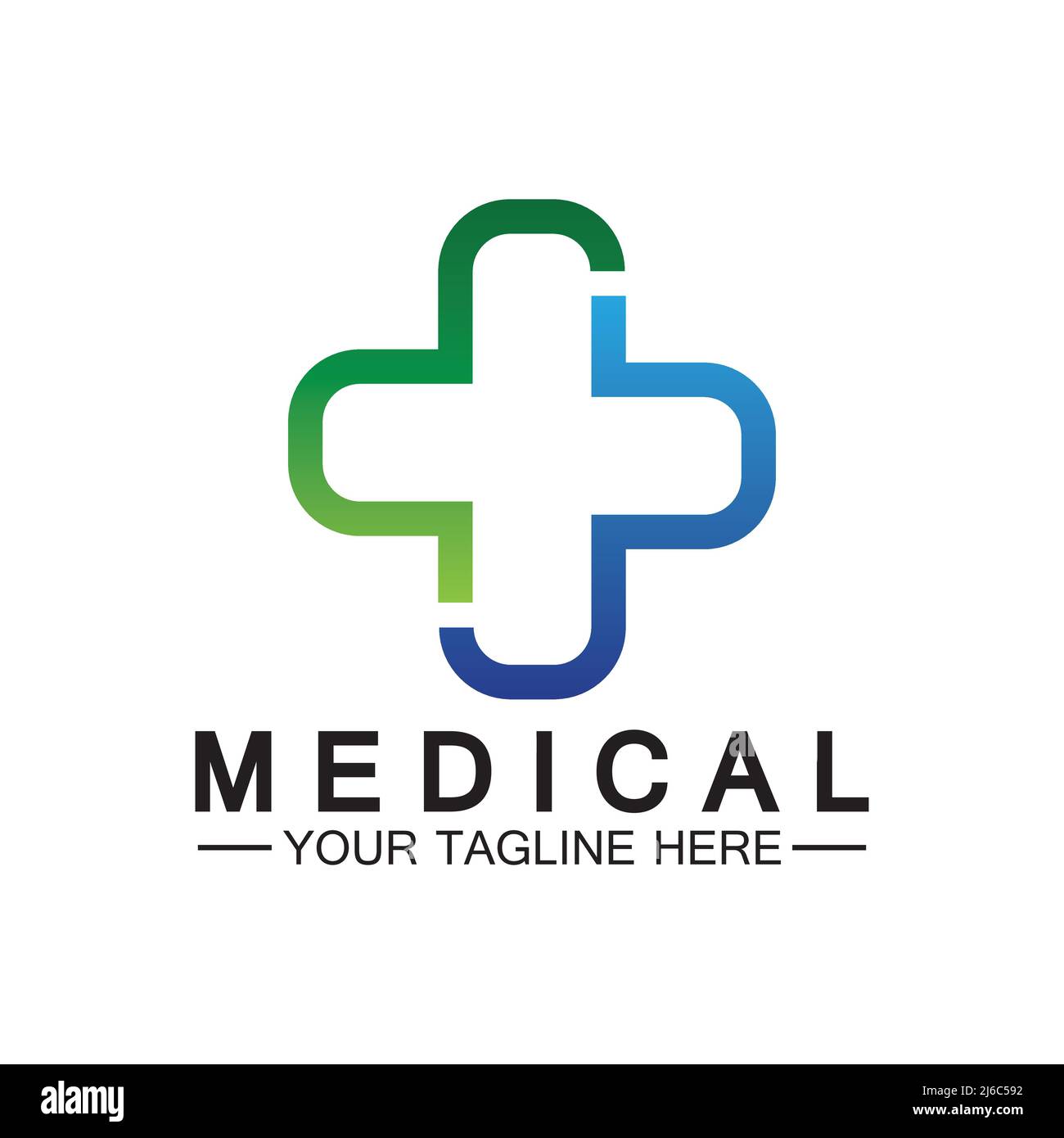 Medical Cross and Health Pharmacy Logo Vector Template Stock Vector