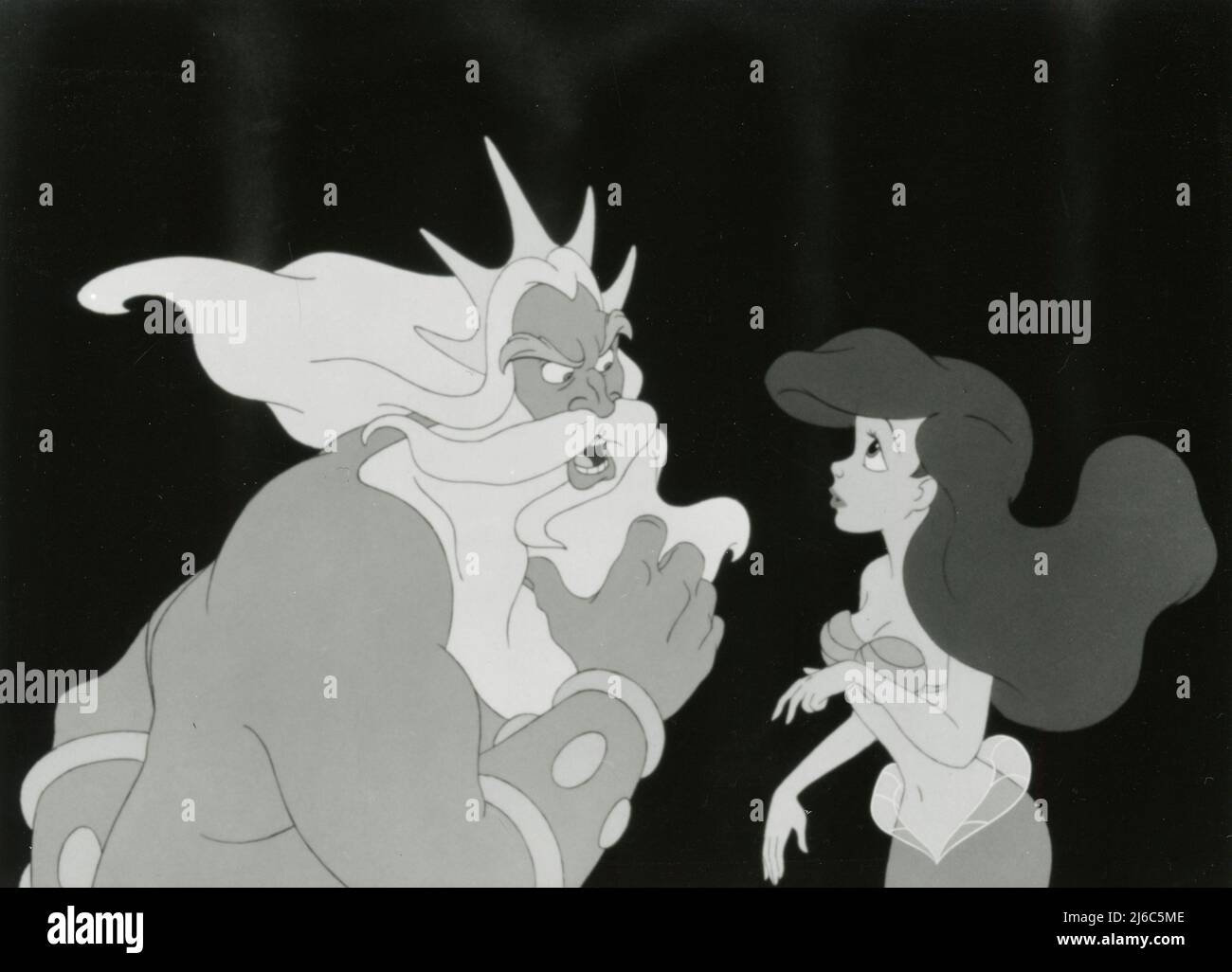 Ariel and King Triton in the animation movie The Little Mermaid, USA 1989 Stock Photo