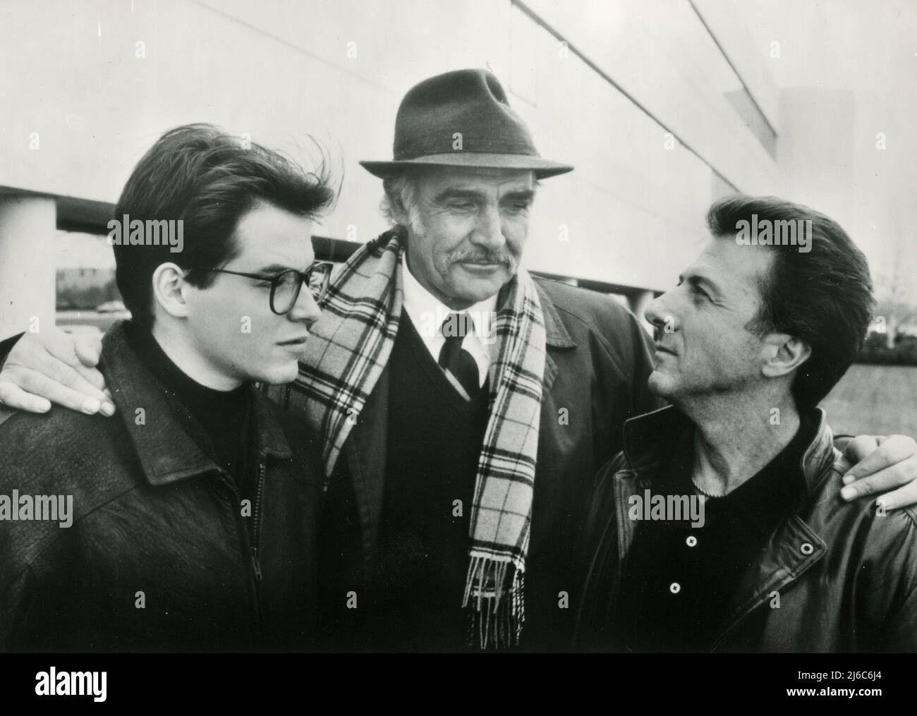 American actors Dustin Hoffman, Matthew Broderick, and Sean Connery in the movie Family Business