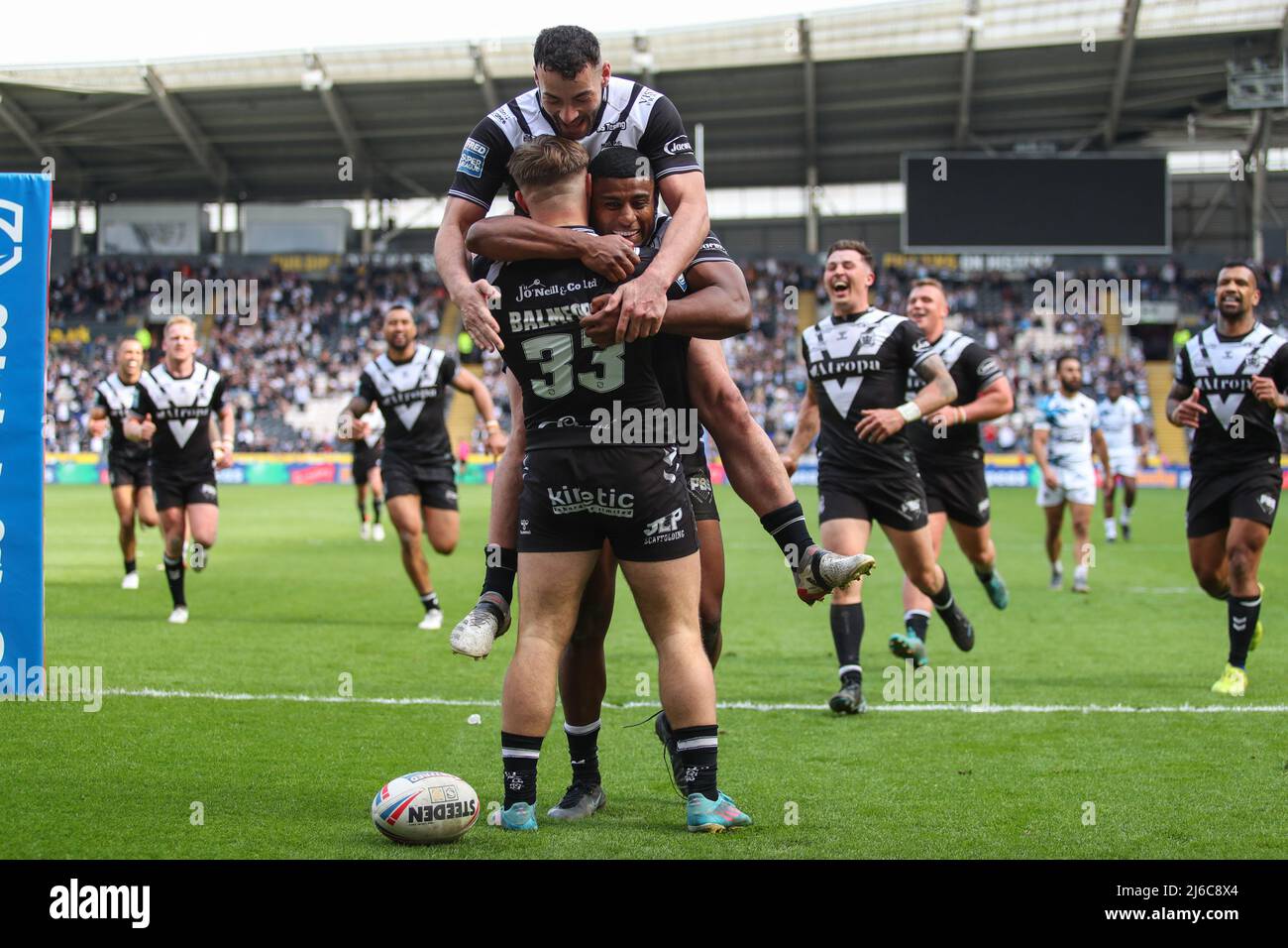 Denive Balmforth 33 of Hull FC celebrates his try Stock Photo Alamy