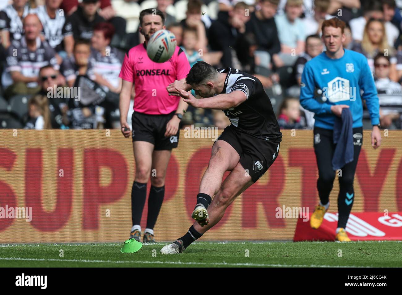 Jake Connor 1 of Hull FC kicks the conversion kick from near the side