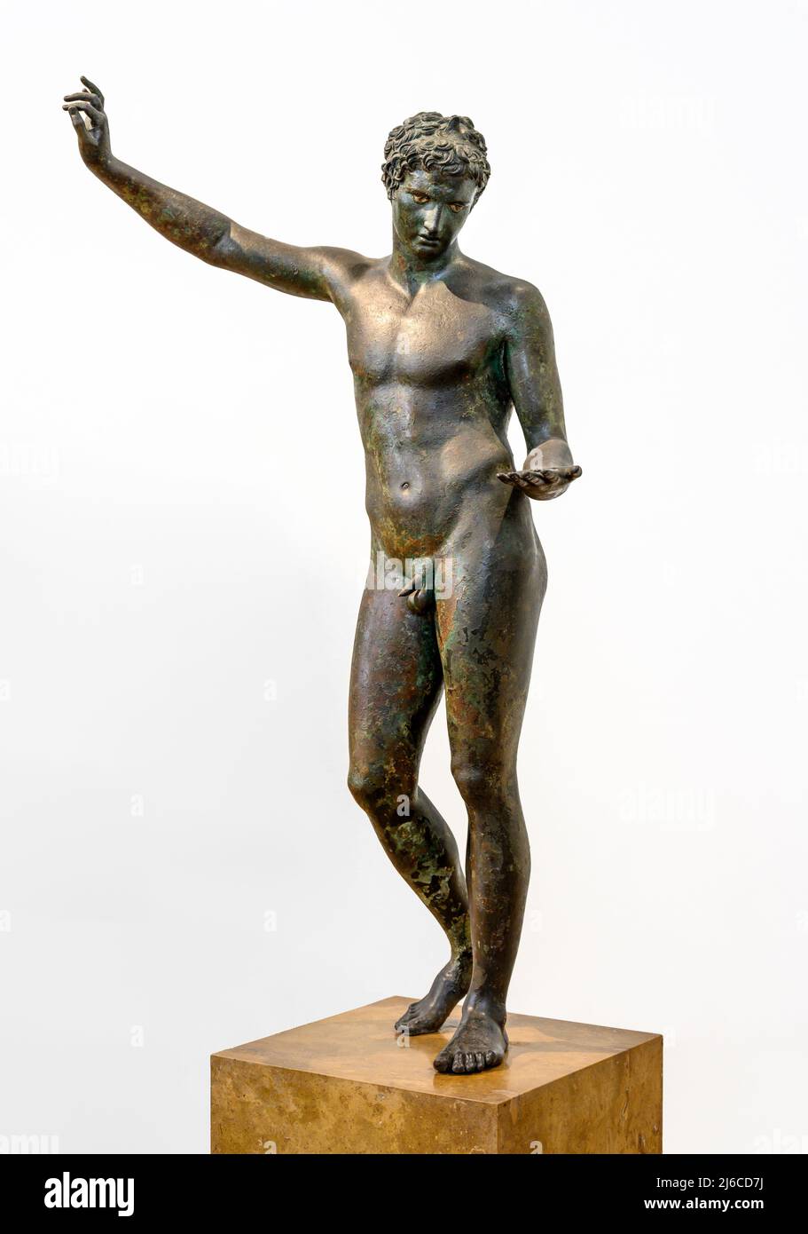 The Marathon boy or Ephebe of Marathon,  a bronze statue of a young athlete found in the sea off Marathon, Attica. Associated with the school of Praxi Stock Photo