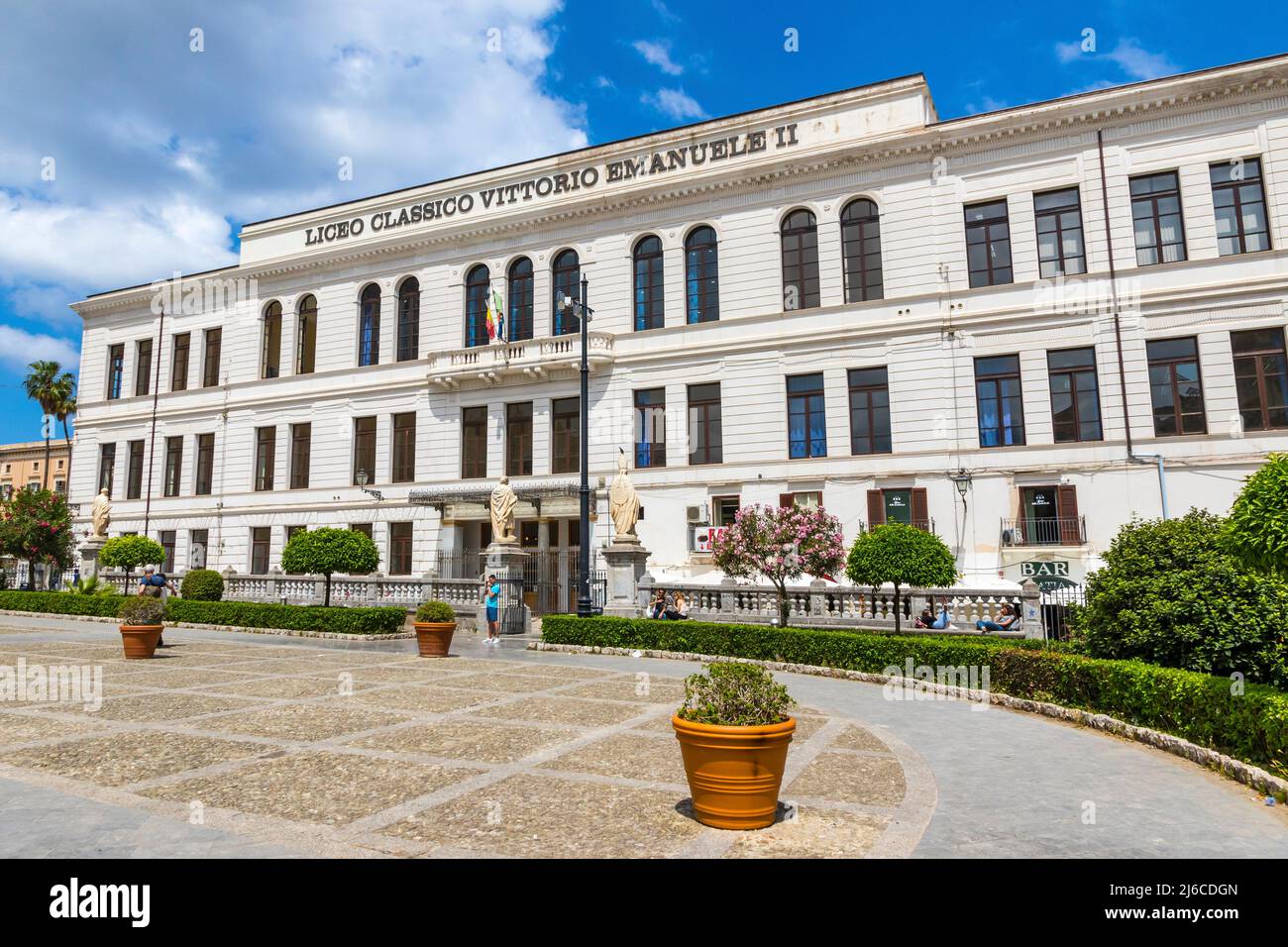 The Vittorio Emanuele II state classical high school (Liceo Classico Vittorio Emanuele II) in Palermo. 4th oldest classical high school in Italy Stock Photo