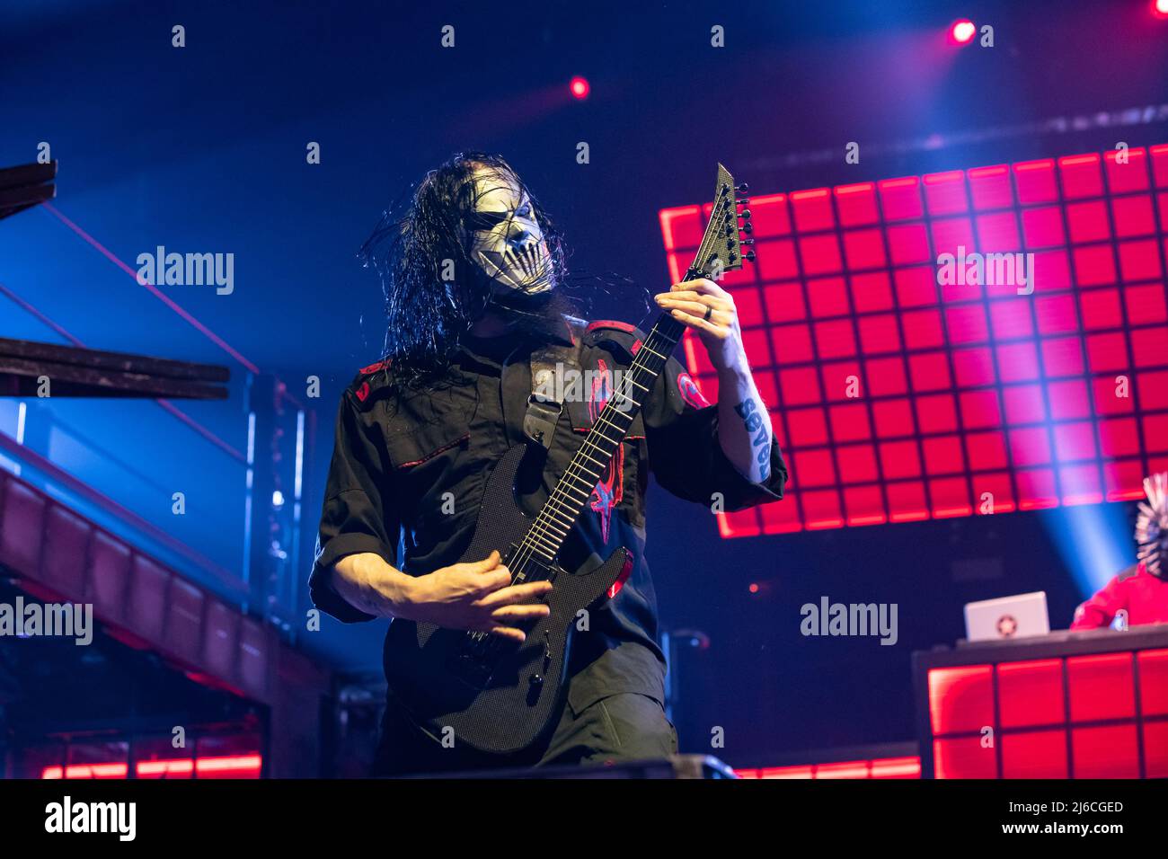 American heavy metal band Slipknot performing at Rogers Arena in Vancouver, BC, Canada, on April 17th 2022 Stock Photo