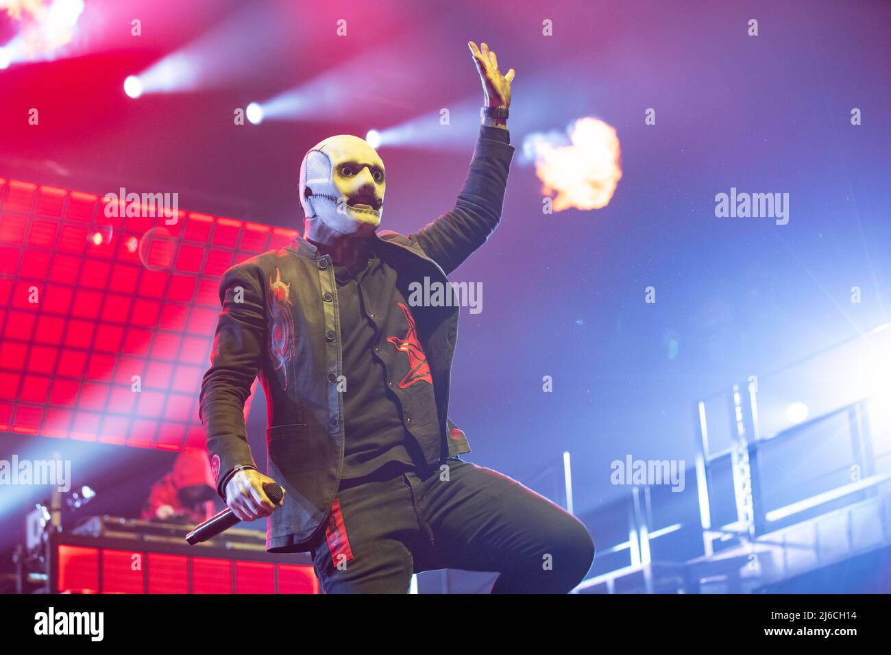 American heavy metal band Slipknot performing at Rogers Arena in Vancouver, BC, Canada, on April