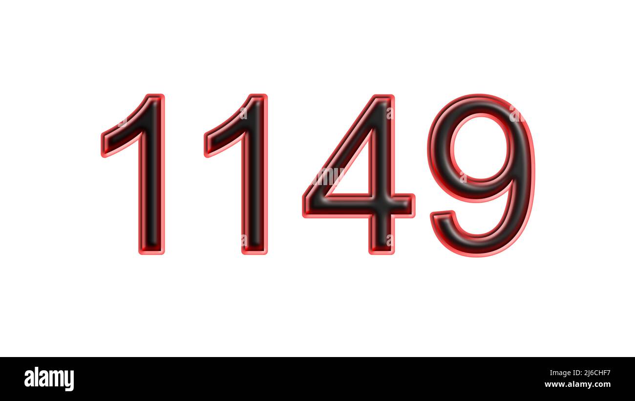 red 1149 number 3d effect white background Stock Photo - Alamy