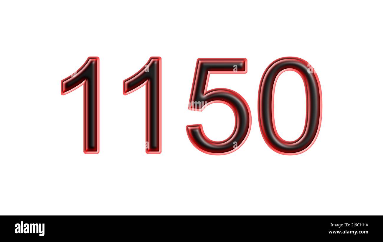 red 1150 number 3d effect white background Stock Photo - Alamy
