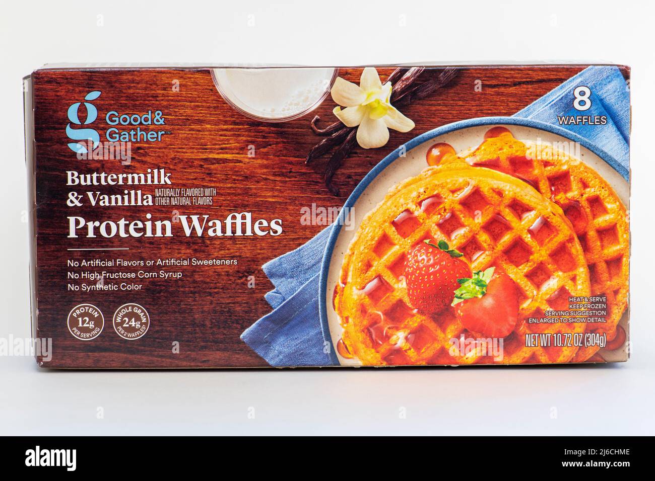 Target store brand frozen toaster waffles on white background Stock