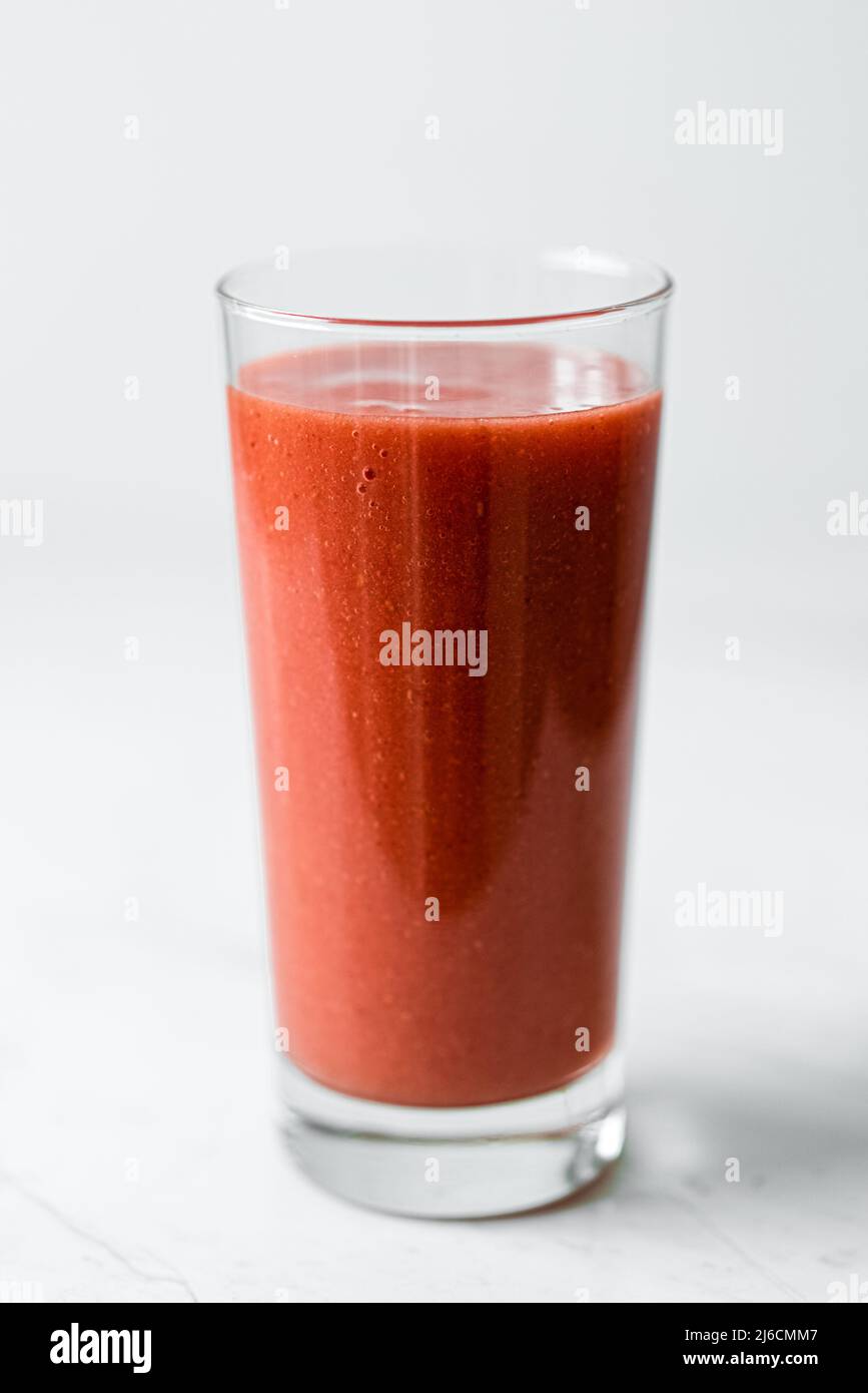 Healthy Detox Red Carrots Smoothie Glass Stock Photo