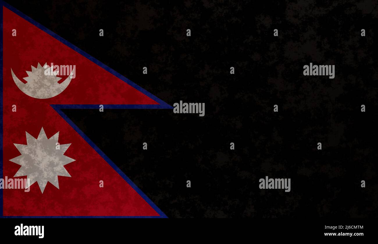 Flag of the Nepal with grunge dark background 3d render Stock Photo Alamy
