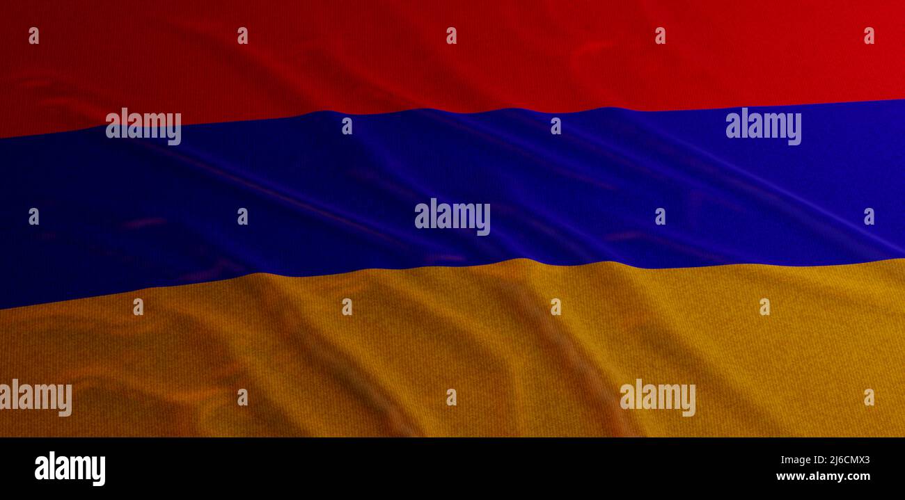 Armenia flag with folds 3d Render Stock Photo - Alamy