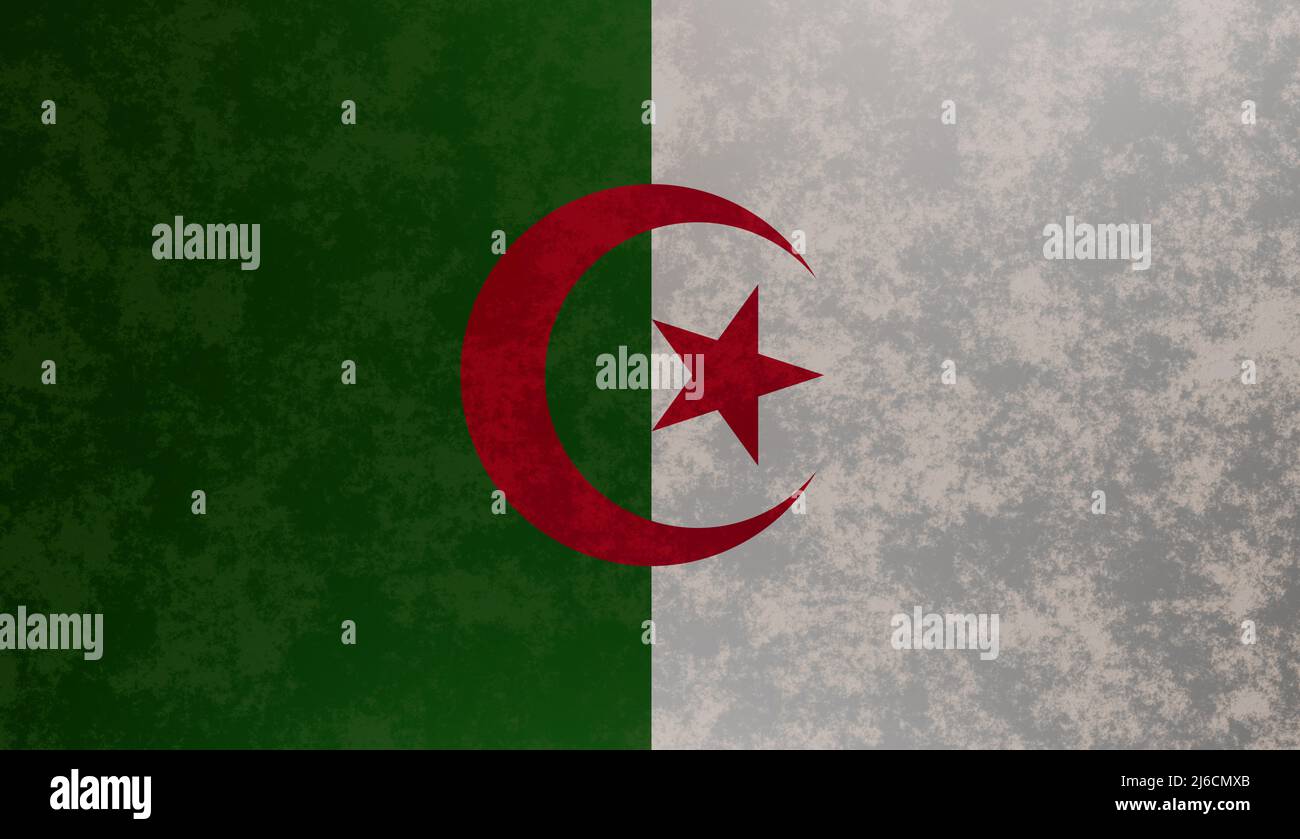 Algerian flag in textured concrete 3d Render Stock Photo - Alamy