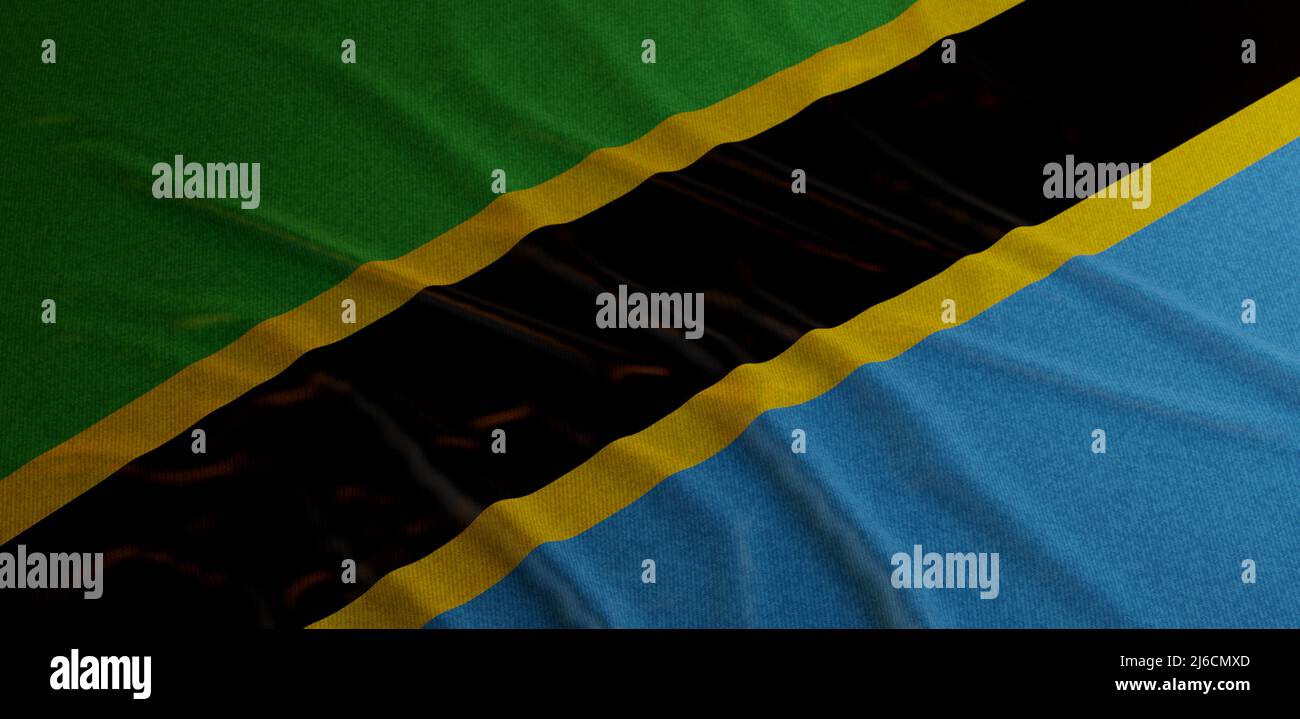 Waving flag of the Tanzania. Flag in the Wind. National mark. Waving ...