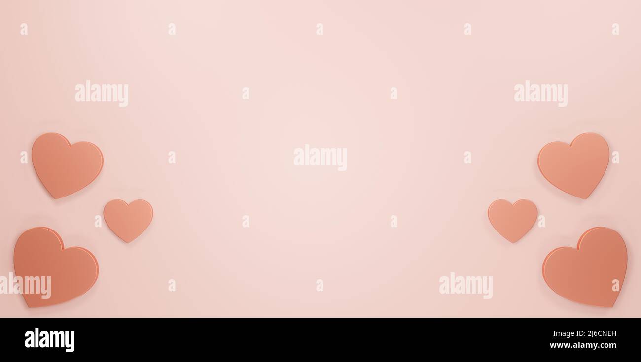 Hearts on pink pastel background, Symbols of love for Happy Women's ...