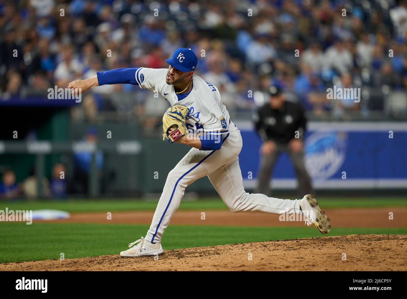 April 29 20261: Kansas City pitcher Dylan Coleman (65) throws a pitch ...