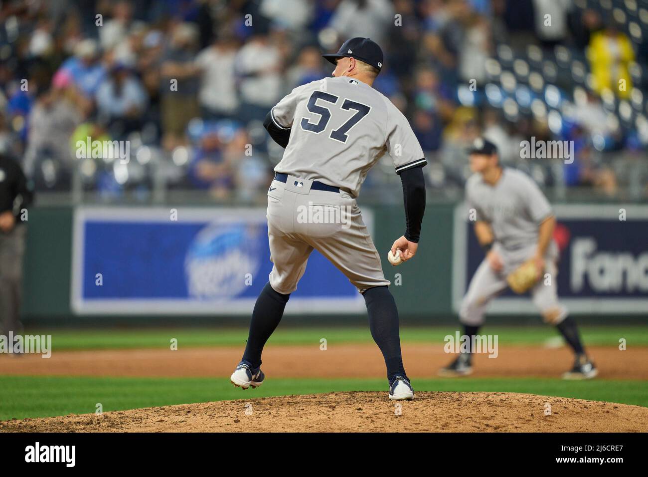 April 29 20261 New York pitcher Chad Green (57) throws a pitch during the game with New York
