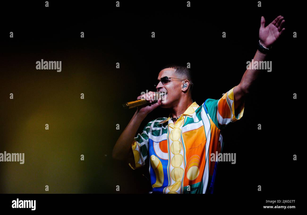 2022-04-30 21:18:24 AMSTERDAM - Bilal Wahib during his debut show in the Gashouder. The singer is in the Amsterdam hall with his performance El Mehdi Live, after the album of the same name. ANP MARCO DE SWART netherlands out - belgium out Stock Photo