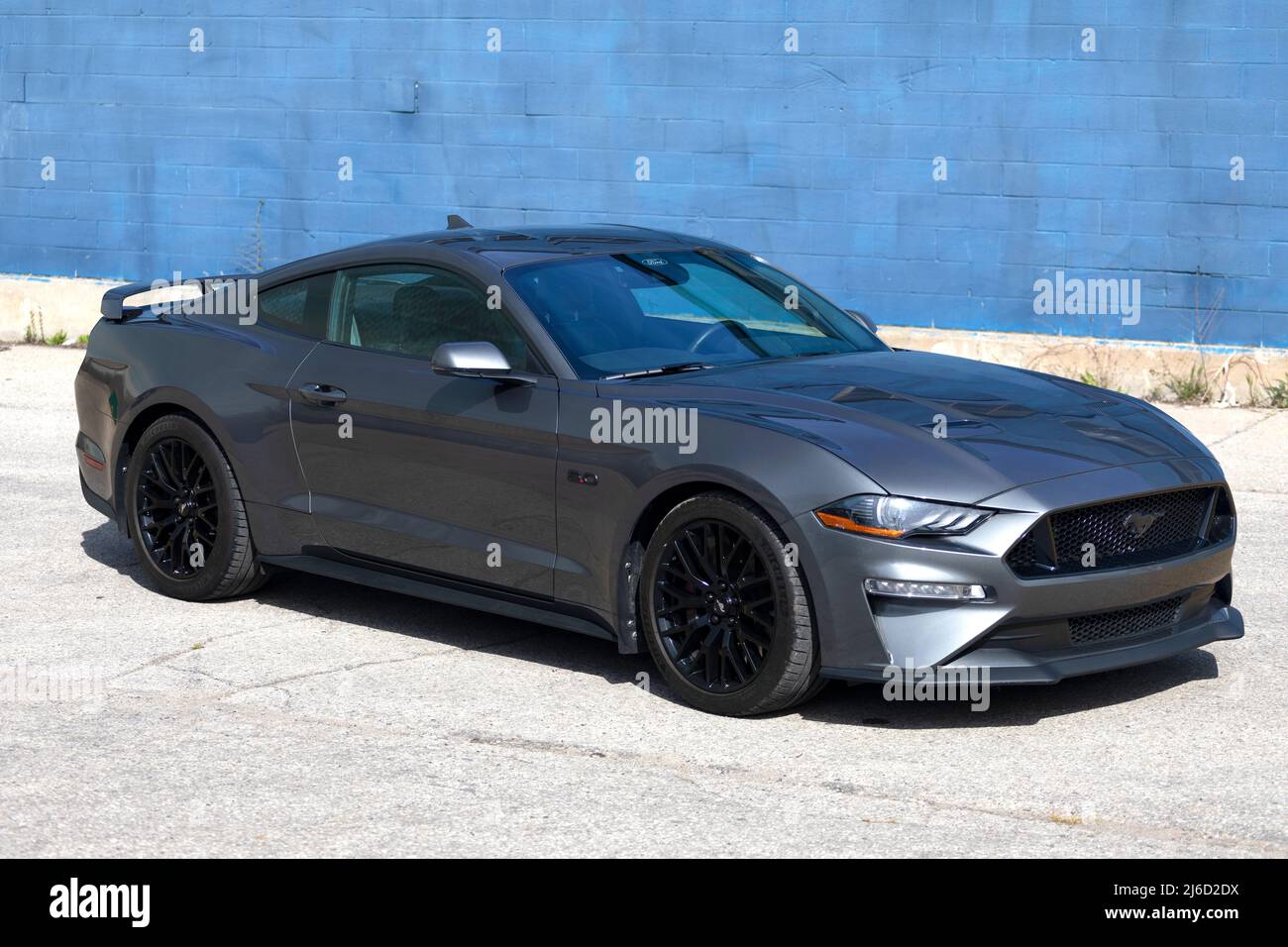 2021 Ford Mustang GT Performance Pack Level 1 on pavement. Stock Photo