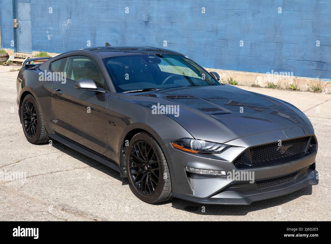 2021 Ford Mustang GT Performance Pack Level 1 on pavement. Stock Photo