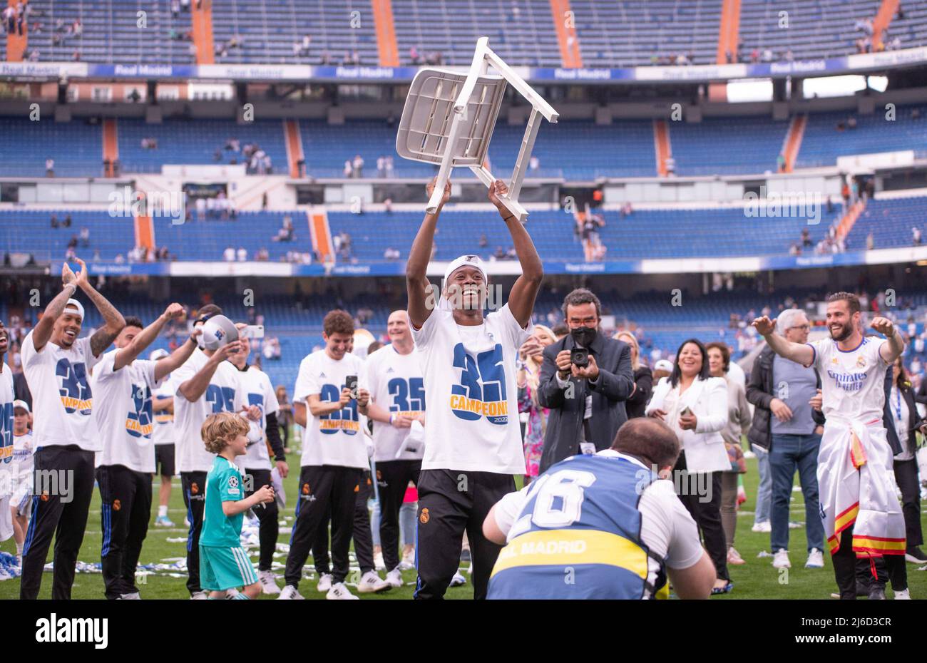 30 th april 2022; Stadium Santiago Bernabeu, Madrid, Spain; Men's La ...