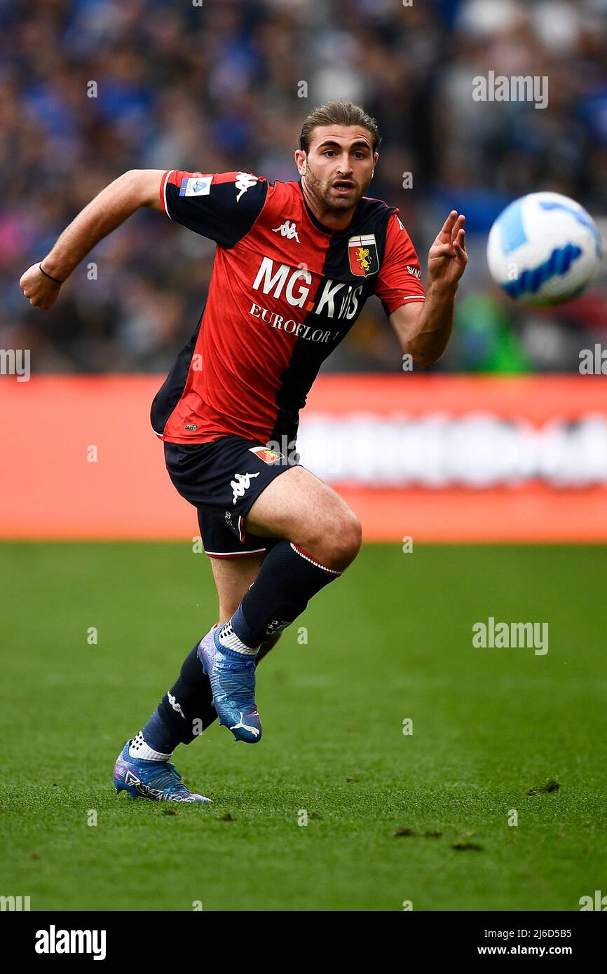 Genoa, Italy. 30 April 2022. Manolo Portanova of Genoa CFC in action during  the Serie A football match between UC Sampdoria and Genoa CFC. Credit:  Nicolò Campo/Alamy Live News Stock Photo - Alamy