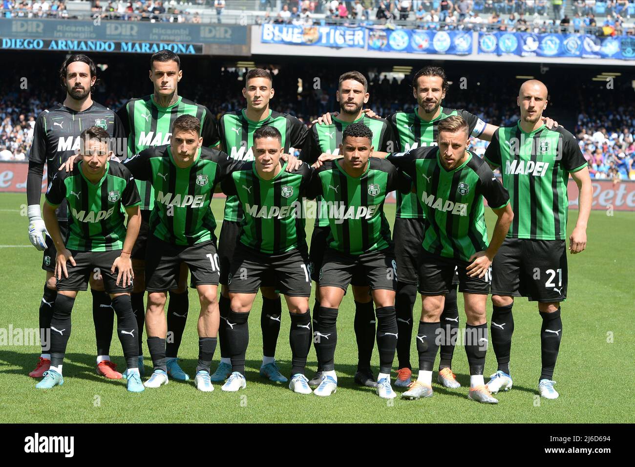 April 30, 2022, Naples, Italy: the formation of Sassuolo during the Serie A  2021/22 match between SSC. Napoli and US Sassuolo Calcio at Diego Armando  Maradona Stadium. (Credit Image: © Agostino Gemito/LPS